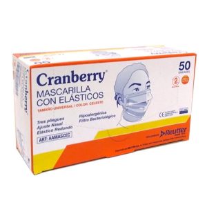 Mascarilla 3 pliegues celeste con elástico 50 unidades
