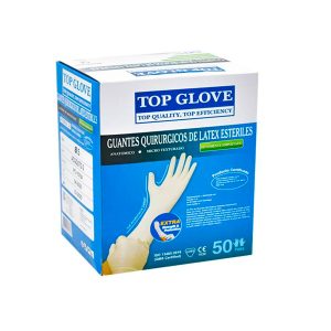 Guante Látex Estéril con Polvo Talla 7 - 50 unidades - TOP GLOVE