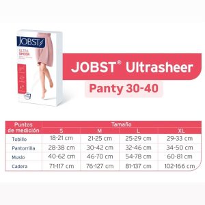 Media Compresiva Panty Jobs Ultrasheer 30-40mmHg